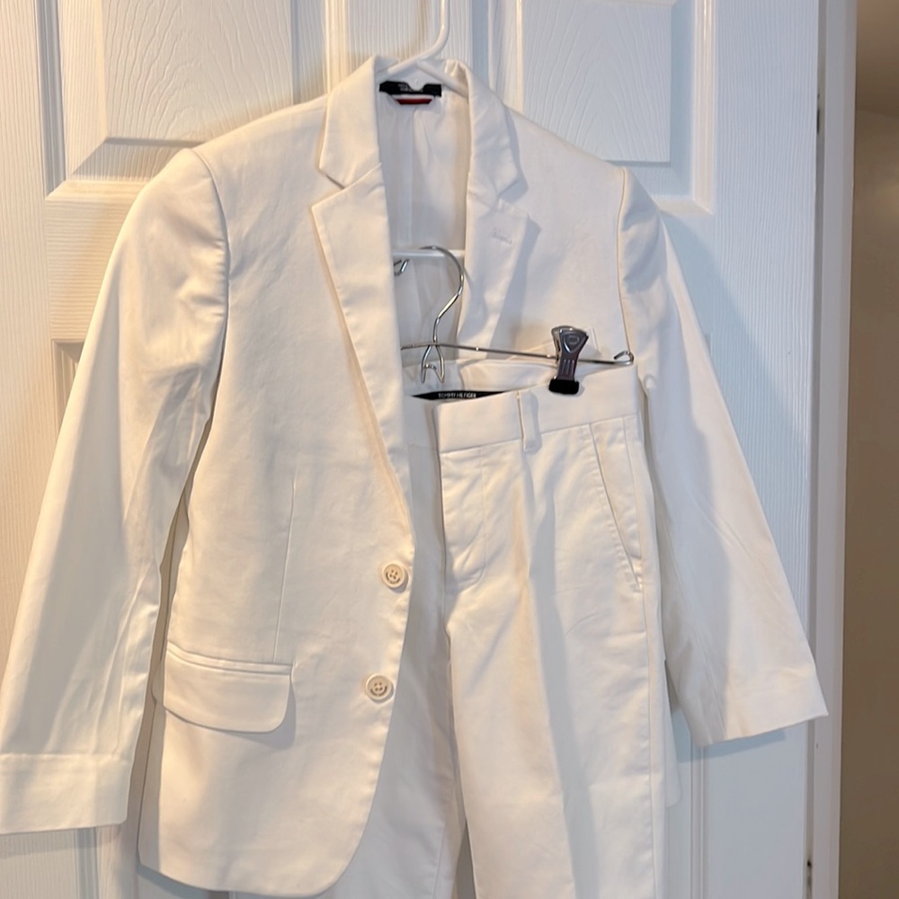 Tommy Hilfiger boys white twill suit